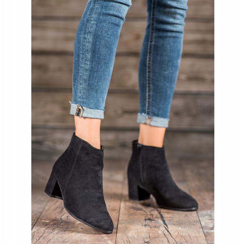 Filippo Velúr magas sarkú csizma fekete 2