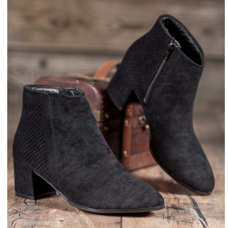 Filippo Velúr magas sarkú csizma fekete 1