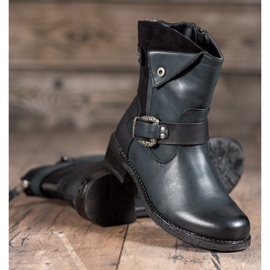 Super Me Csizma dekoratív csattal fekete sokszínű zöld 1