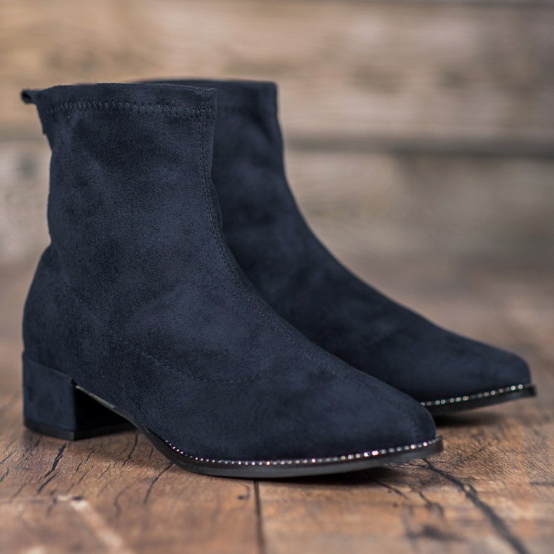 Small Swan Csúsztatható velúr csizma kék 1