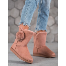 SHELOVET Mukluki Pompommal rózsaszín 1