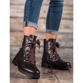 SHELOVET Fűzős csizma piros sokszínű 1