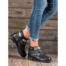 Forever Folie Csizma strasszokkal fekete 1