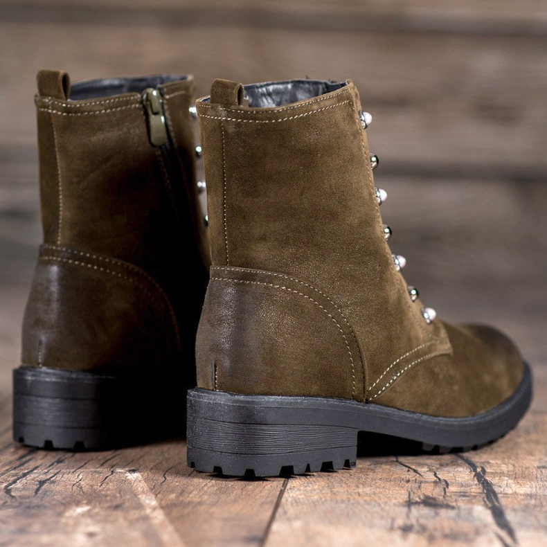 S. BARSKI Magas csizma gyöngyökkel zöld 1