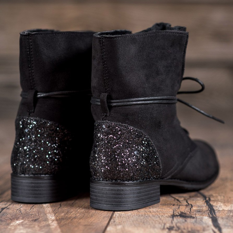 S. BARSKI Fekete fűzős csizma 1