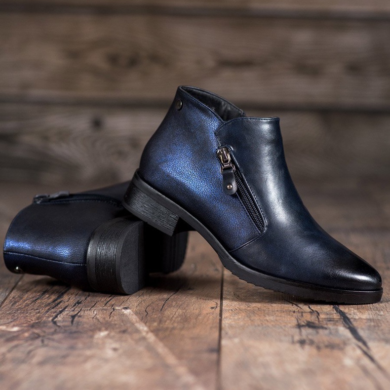 M.Daszyński Alacsony sötétkék csizma 1