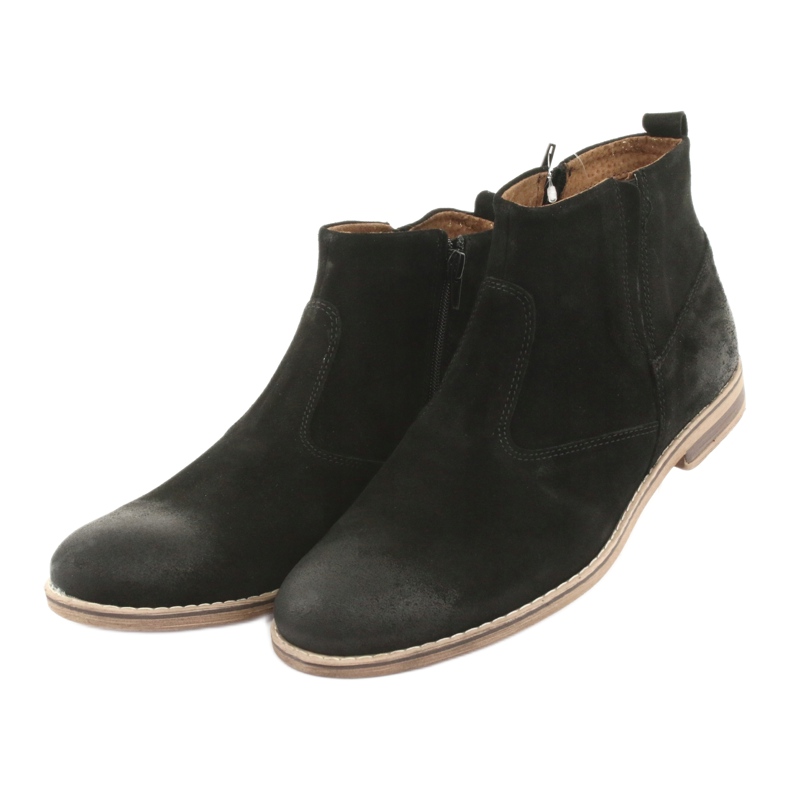 Riko Velúr Chelsea csizma cipzárral, szigeteletlen, fekete 3