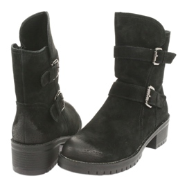 M.Daszyński Fekete velúrbőr csizma Daszyński 161 4