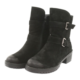 M.Daszyński Fekete velúrbőr csizma Daszyński 161 3