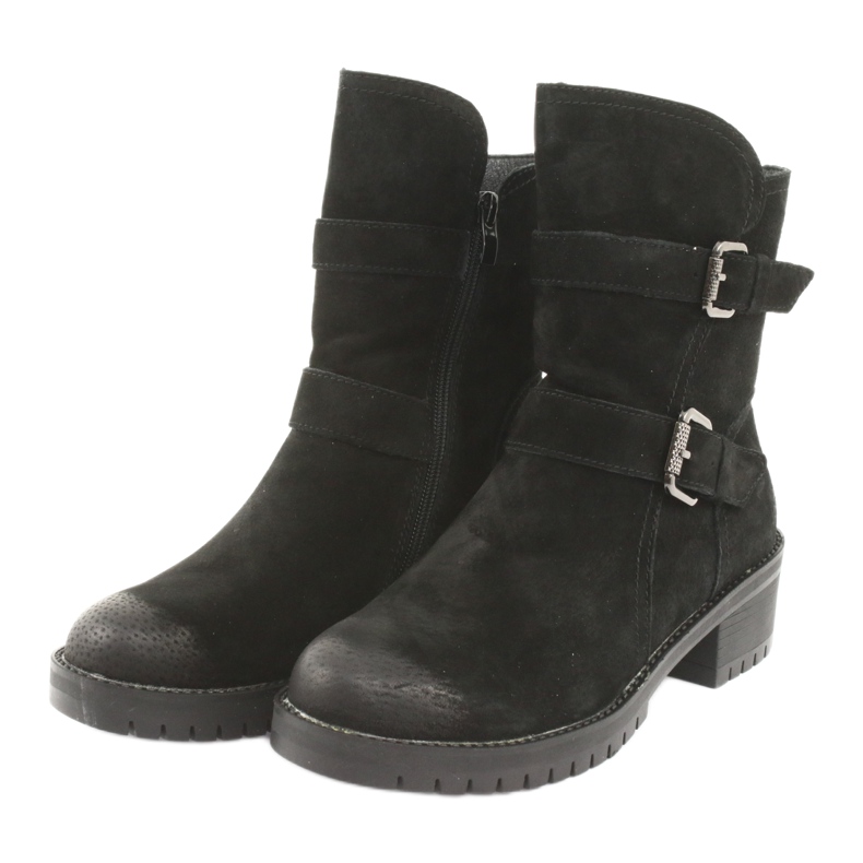 M.Daszyński Fekete velúrbőr csizma Daszyński 161 3