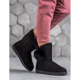 SHELOVET Mukluki Pompommal fekete 1