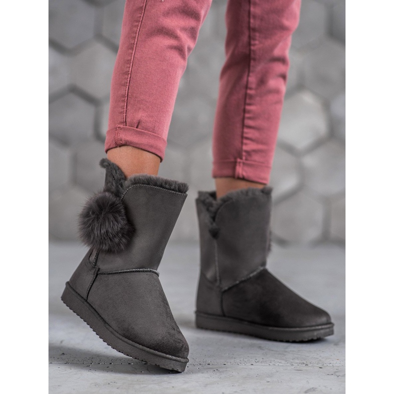 SHELOVET Mukluki Pompommal szürke 1