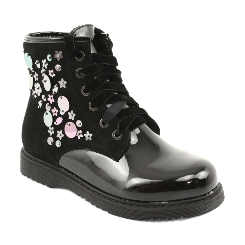 Evento 1433 lakkozott flitteres csizma fekete 1