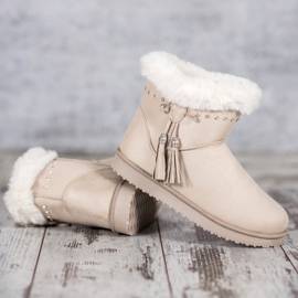 SHELOVET Mukluki Kristályokkal barna 1