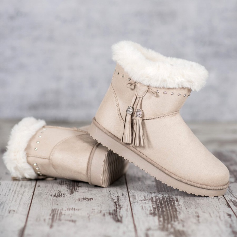 SHELOVET Mukluki Kristályokkal barna 1