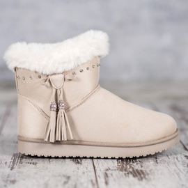 SHELOVET Mukluki Kristályokkal barna 2