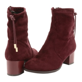 M.Daszyński Velúr magas sarkú csizma Daszyński SA58 piros sokszínű 4