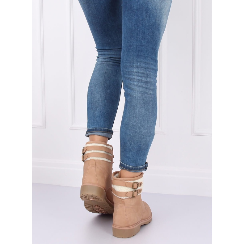 Fából készült női csizma, bézs és rózsaszín, 1120-PA Pink 2 Fából készült női csizma, bézs és rózsaszín, 1120-PA Pink 2