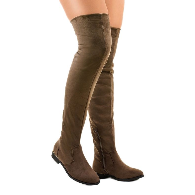 Barna lapos térdcsizma BM131 zöld 1