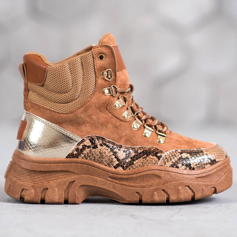 Fűzős VICES csizma barna 1