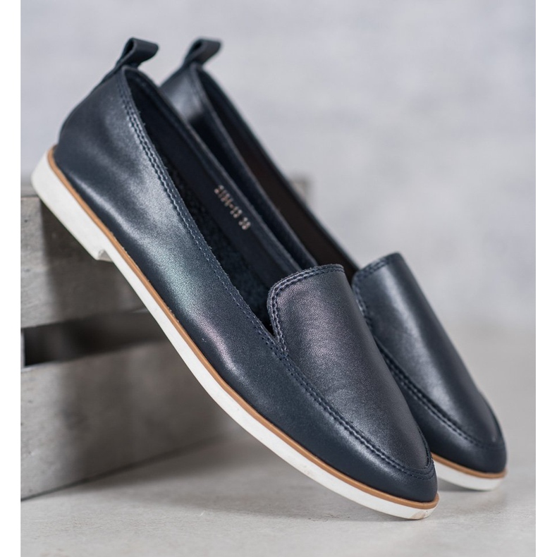 Mazaro Sötétkék bőr cipők 1