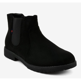 Fekete lapos női csizma rugalmas Y206 -mal 1