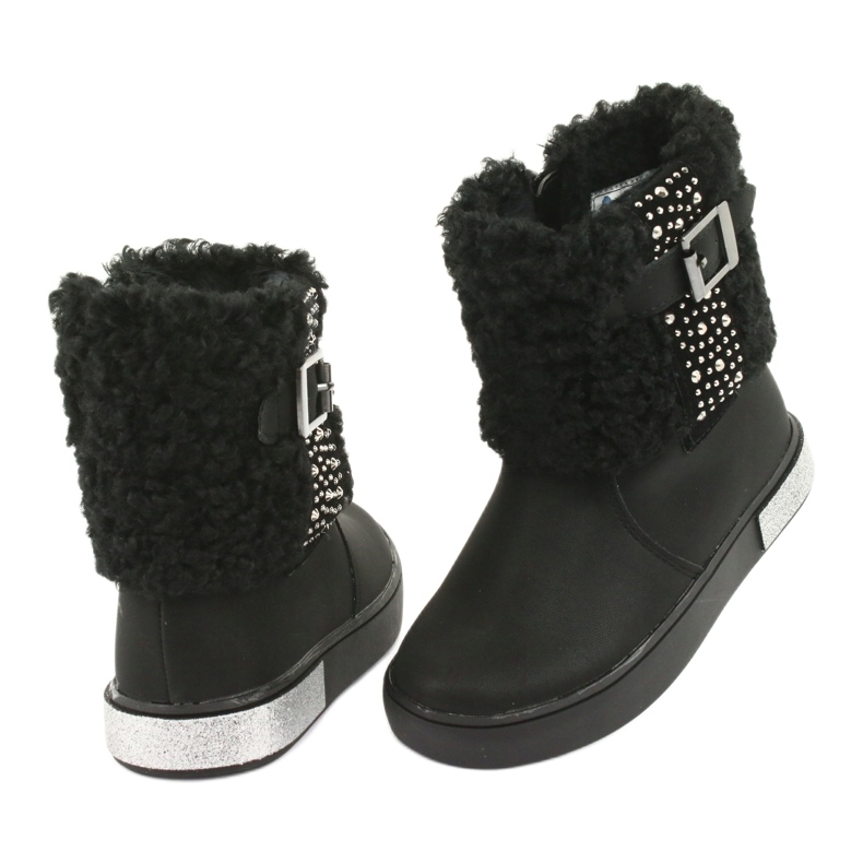 American Club Lányok csizmája FUR GC35 -rel fekete flitterrel 4
