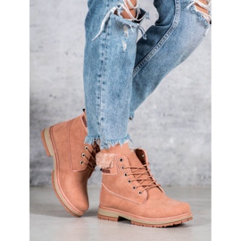 SHELOVET Túracipő szőrmével rózsaszín 2