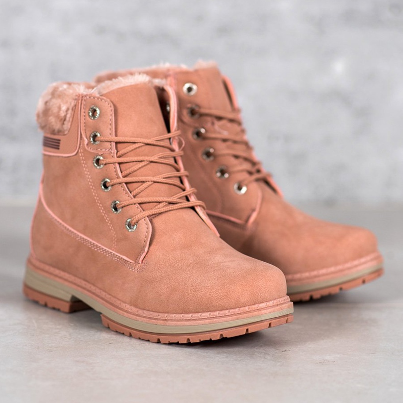 SHELOVET Túracipő szőrmével rózsaszín 1