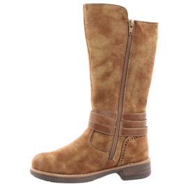 American Club GC31 hosszú csizma strasszokkal barna 2