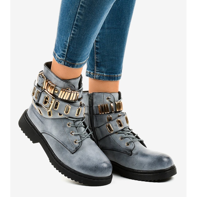 Kék lapos szigetelésű csizma B2878-KB 2