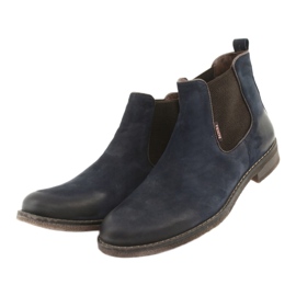 Chelsea csizma csúszós bakancs Badura 4754 barna sötétkék 3