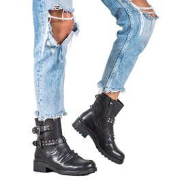 J. Star Divatos rock csizma fekete 2