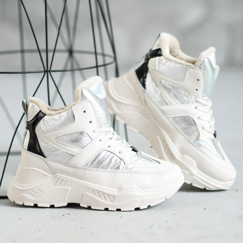 Sport divat csizma fehér szürke 1