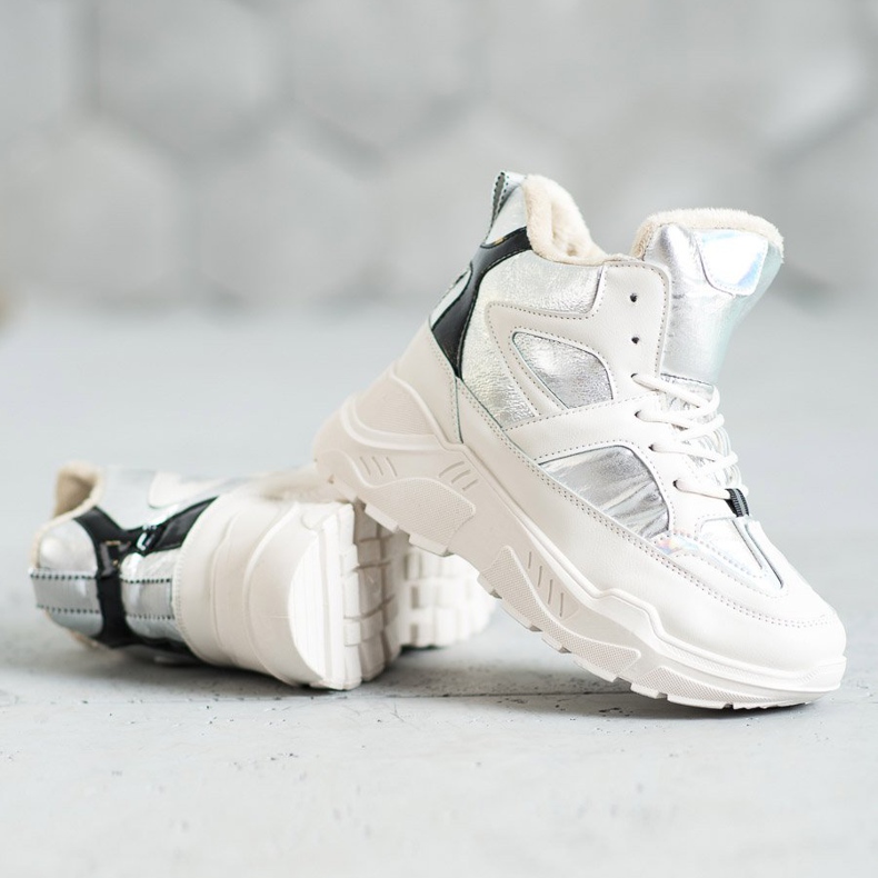 Sport divat csizma fehér szürke 2