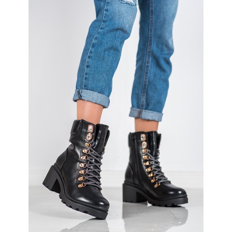 Seastar Fűzős bokacsizma fekete 1