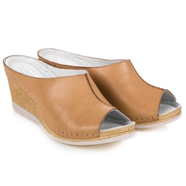 Vinceza Bőr papucs barna 1