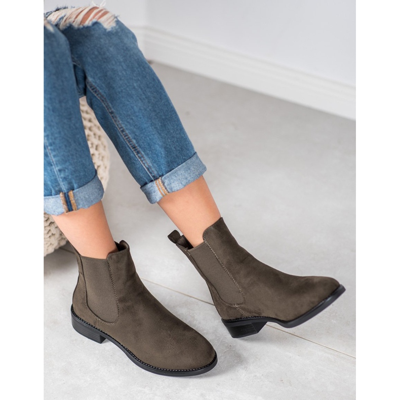 SDS Velúr Chelsea csizma zöld 1