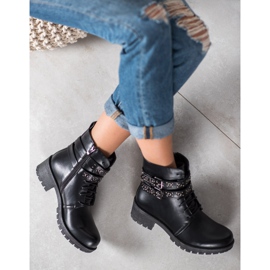 SHELOVET Fűzött munkások fekete 2