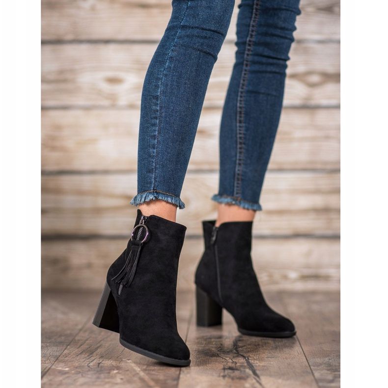 Filippo Stílusos velúr csizma fekete 2