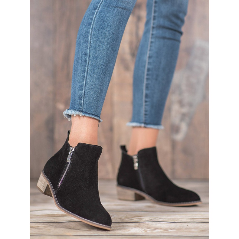 Goodin Bőr cipő cipzárral fekete 1