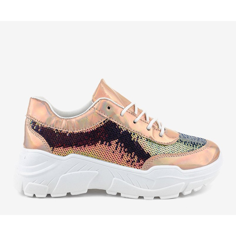 Pezsgő sportcipő flitterekkel W-3118 sárga 2