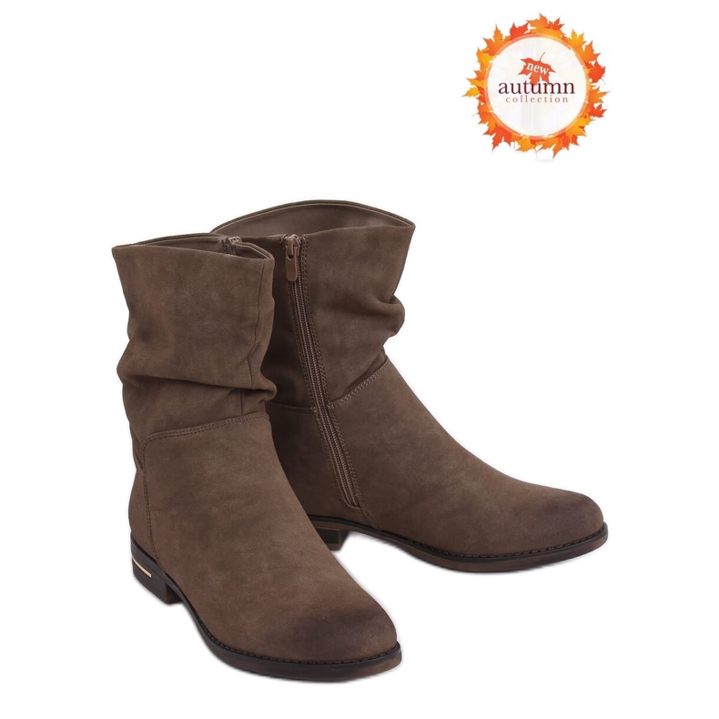Női lapos csizma khaki 5139 Khaki 1