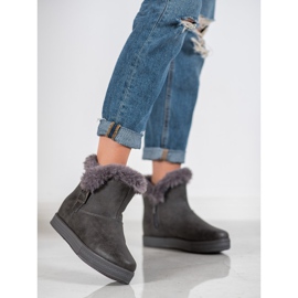 SHELOVET Csizma cipzárral szürke 2