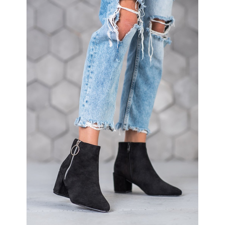 SHELOVET Velúr csizma Spitzben fekete 2