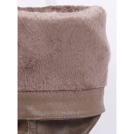 Női lapos csizma, bézs 1084-PG Khaki 2