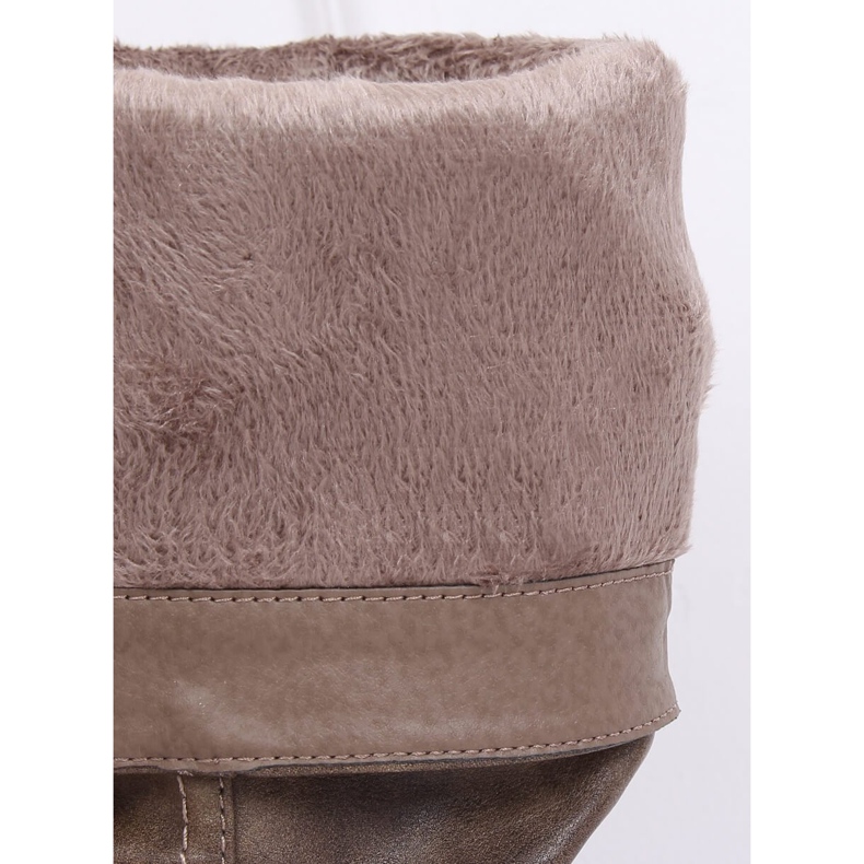 Női lapos csizma, bézs 1084-PG Khaki 2