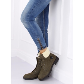 Zöld fűzős csizma K-9926 Zöld 2