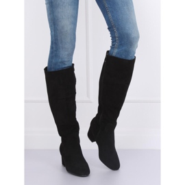 Fekete Fekete magas sarkú cipő YQ218P Black II 2