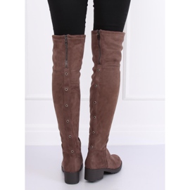 Női lovaglócsizma bézs-barna 0-207 Khaki 2